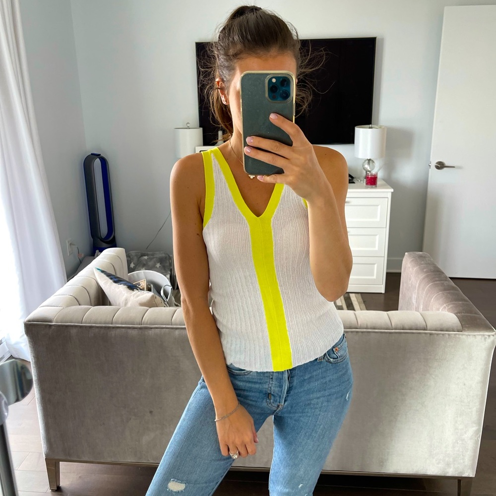 White ribbed tank.